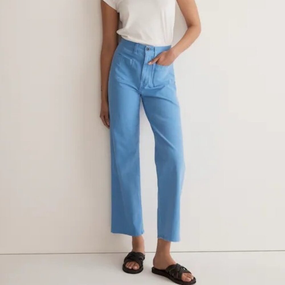 Madewell Emmett 2.0 Wide-Leg Crop Pants Oasis Blue